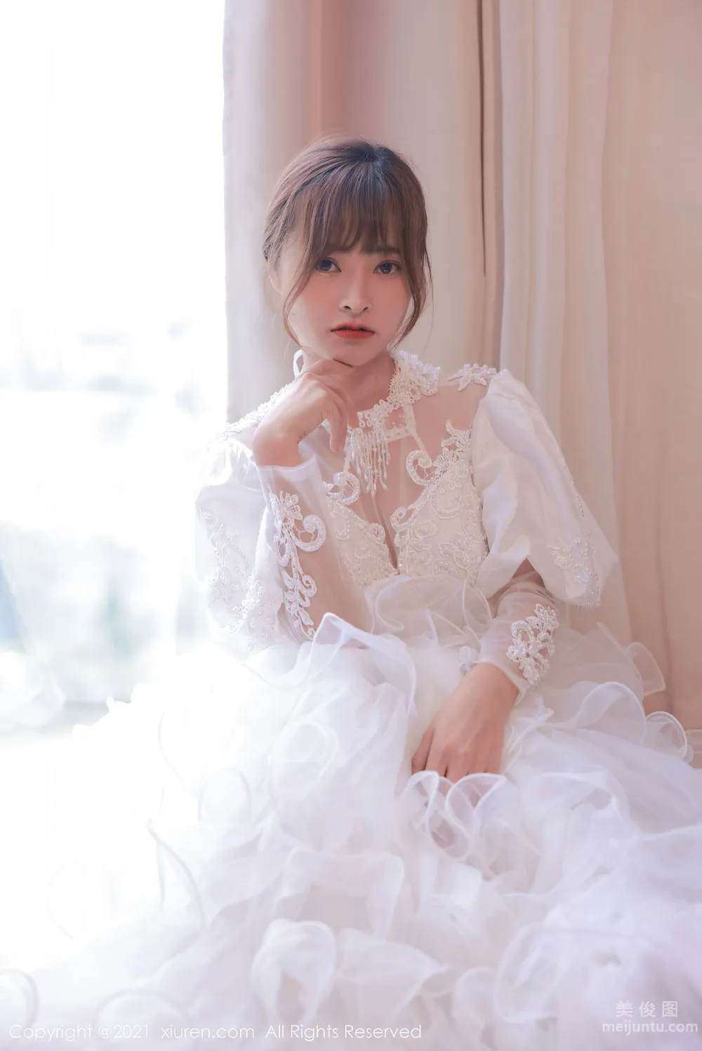 [秀人XIUREN] No.3671 奈沐子 - 唯美動人的白色婚紗系列 5