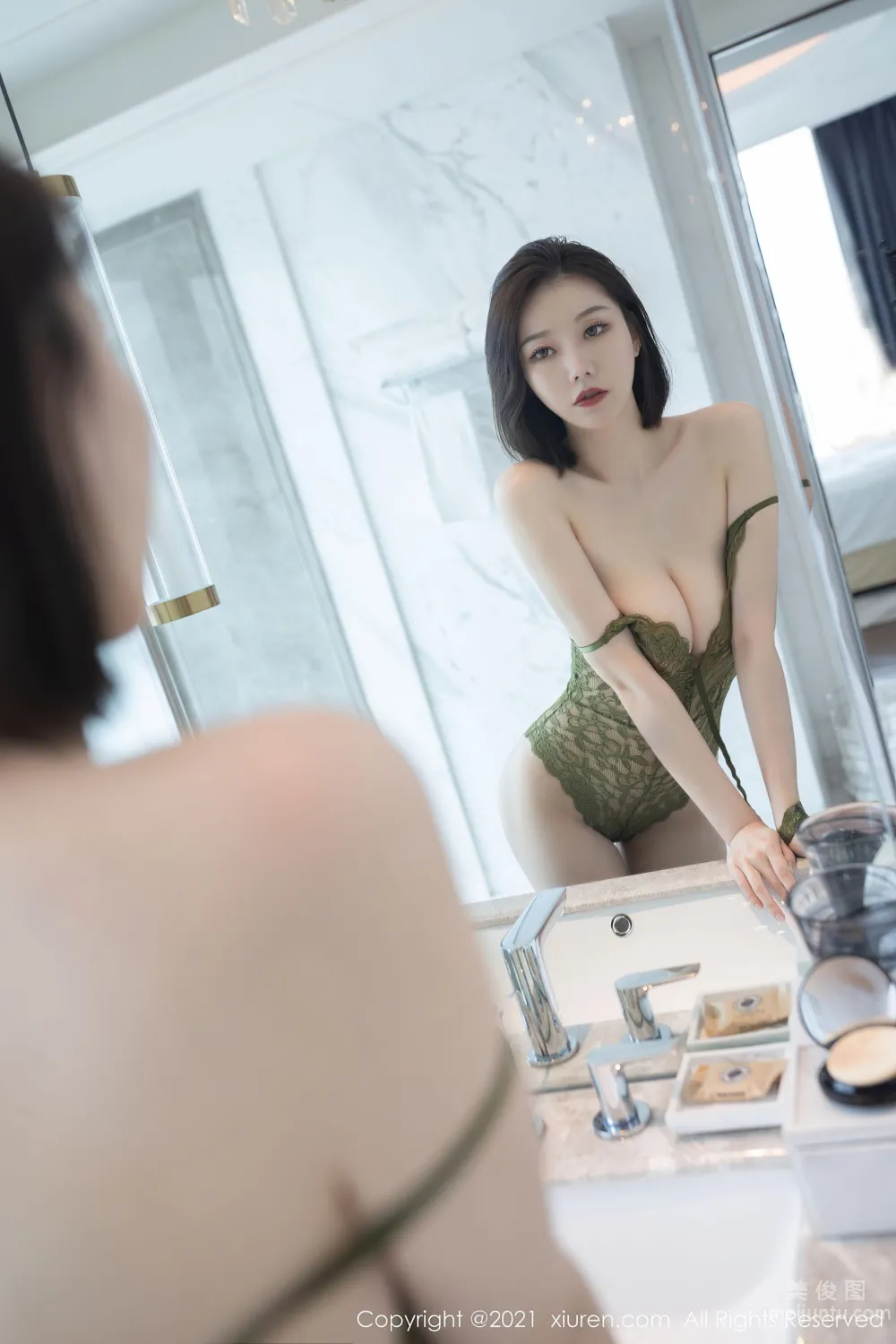 [秀人XIUREN] No.3631 安然Maleah - 綠色情趣主題寫真 38