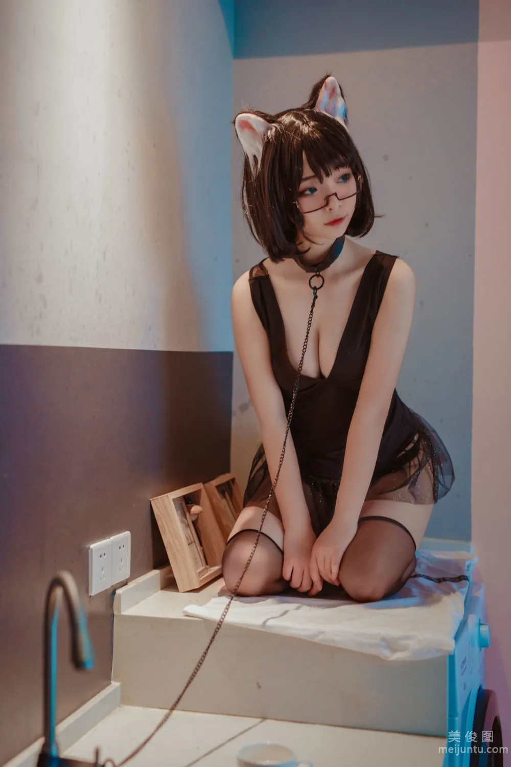[Web Idol COSER Photo] yuuhui Yuhui - Cat Head Black Dress Set photo 5