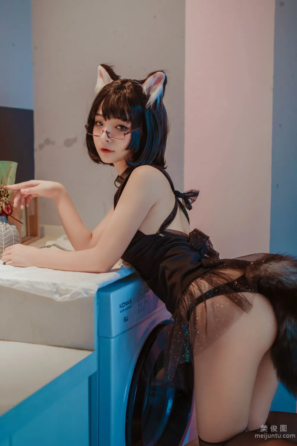 [Web Idol COSER Photo] yuuhui Yuhui - Cat Head Black Dress Set photo 7