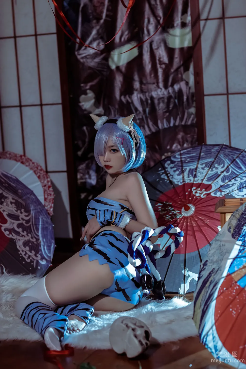 [网红COSER写真] 二佐Nisa - 蕾姆 夏日鬼衣 套图10