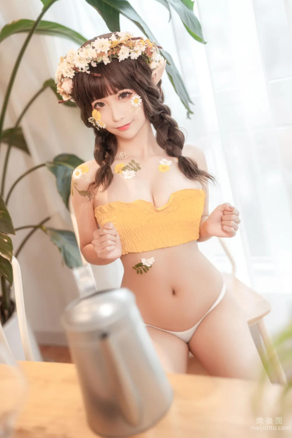 [网红COSER写真] 蠢沫沫 - 尖耳国度 花精灵 套图1