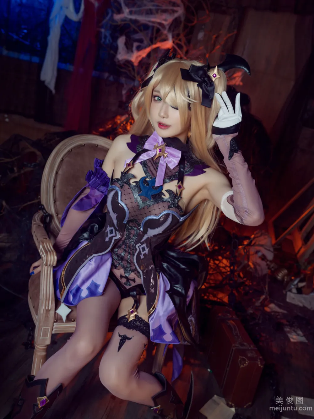 [Web Idols Cosplay Photo] Abao Yeshi Tuniang - Genshin Impact Chuunibyou Princess Set photo 53