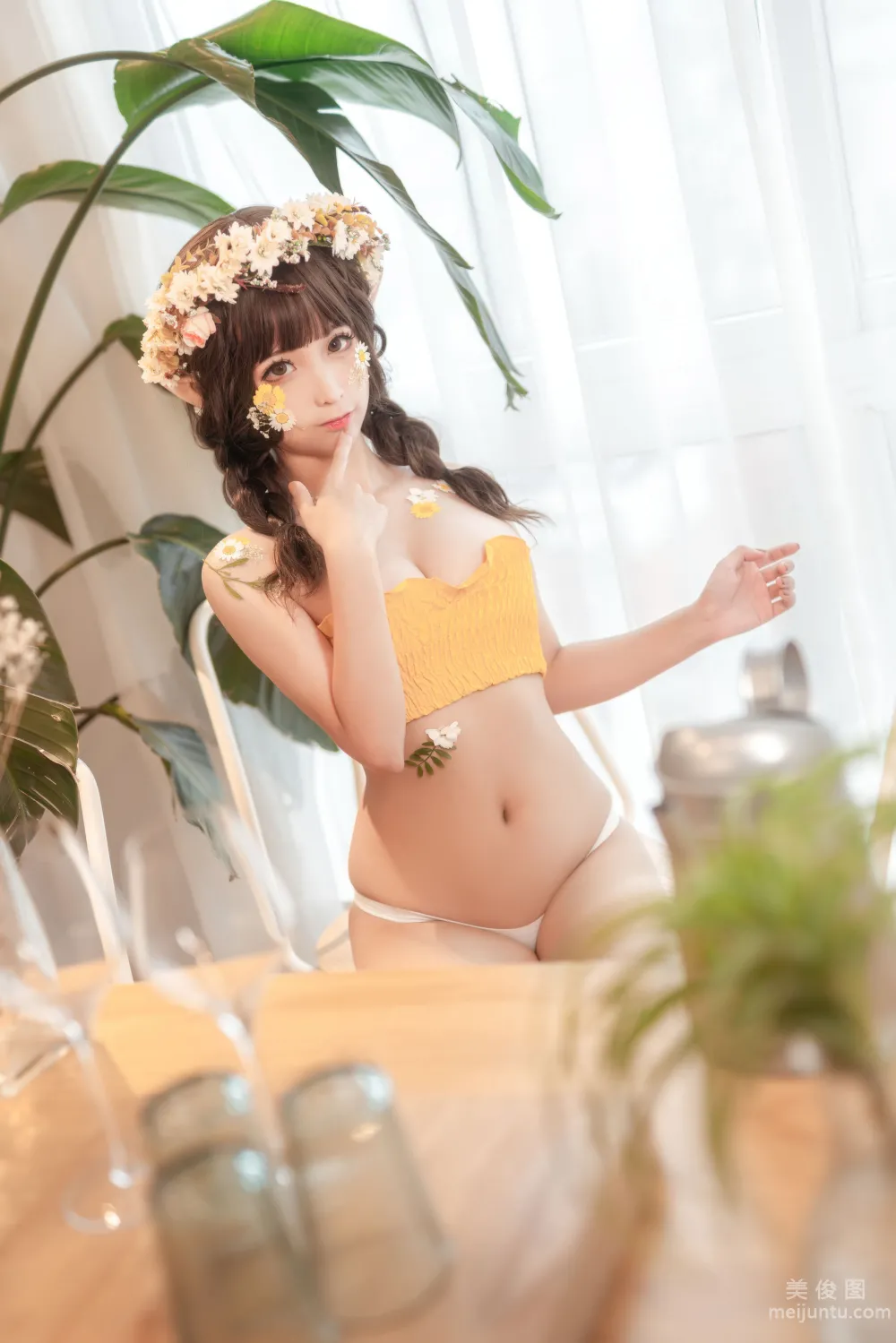 [网红COSER写真] 蠢沫沫 - 尖耳国度 花精灵 套图2