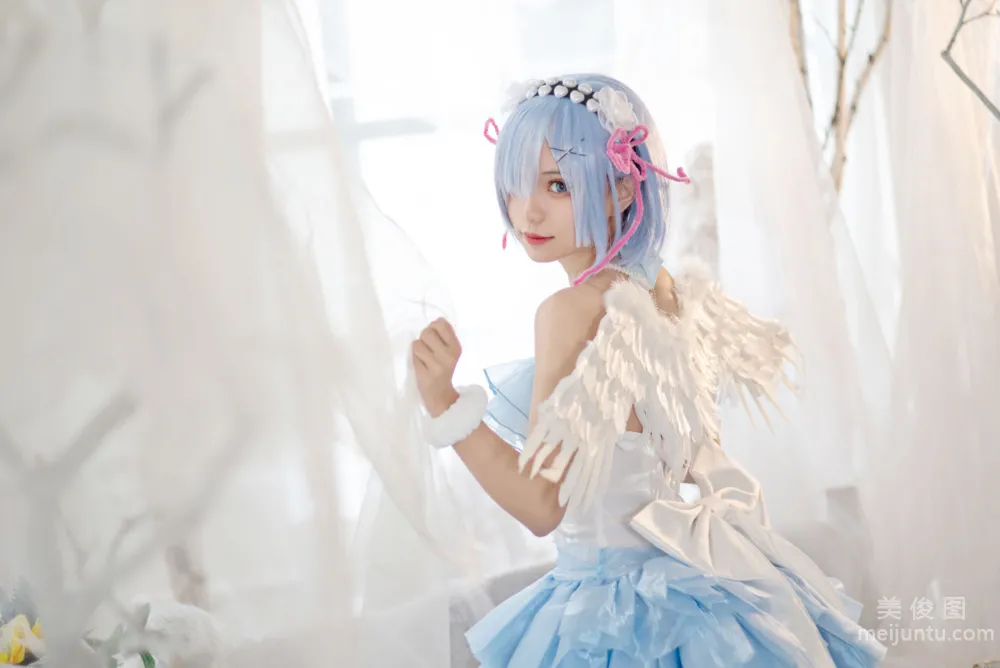 [Web Idols COSER Photos] Huaqi Hana - Rem Angel Set photo 6