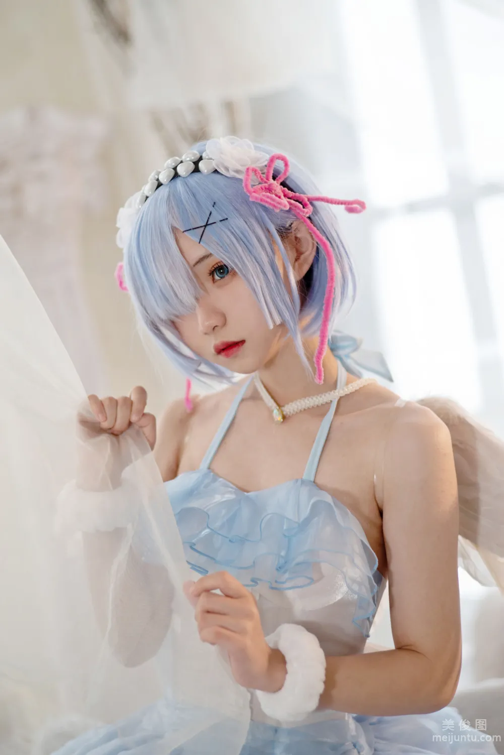[Web Idols COSER Photos] Huaqi Hana - Rem Angel Set photo 5