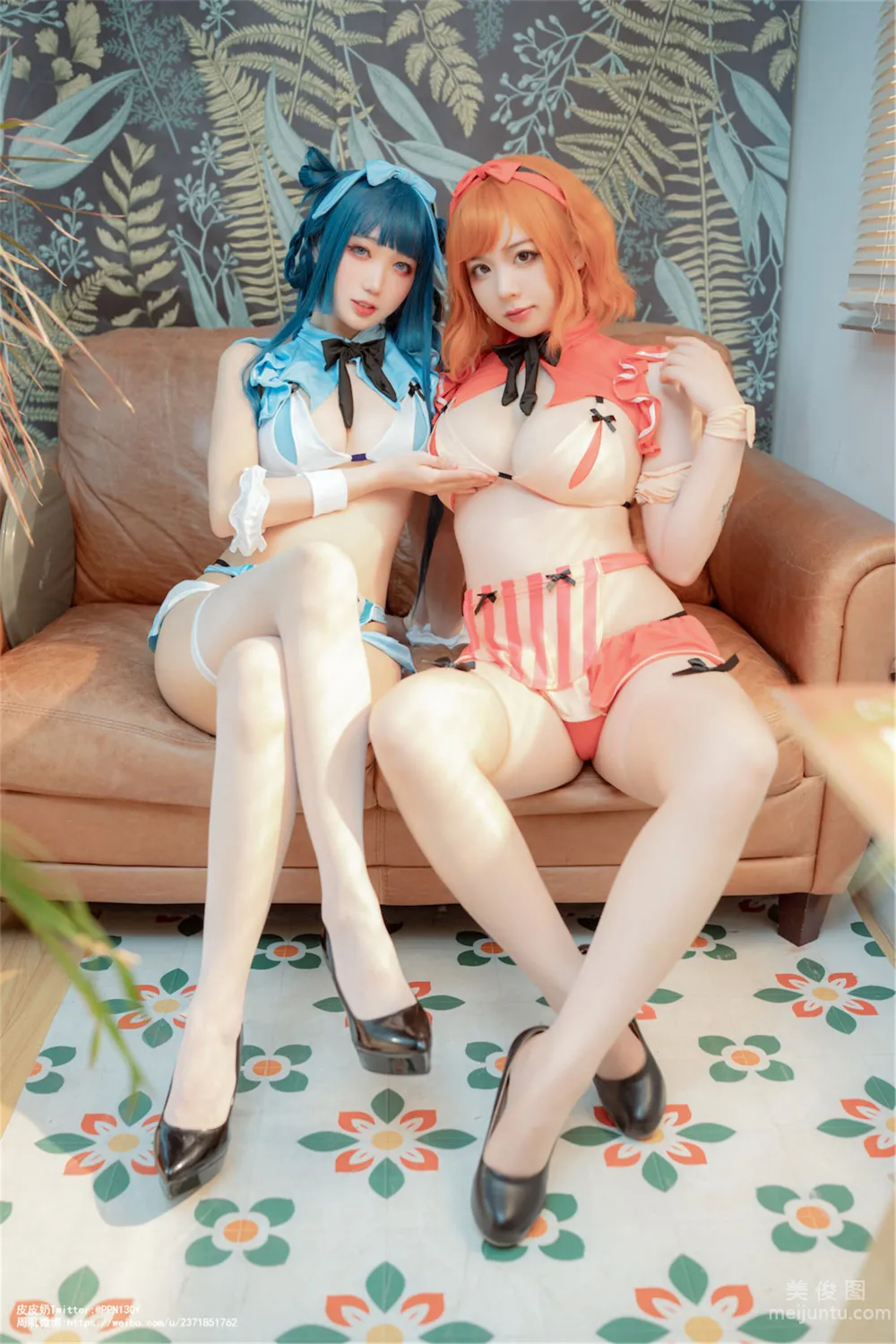 [網紅COSER寫真] 皮皮奶可可愛了啦&amp;周叽是可愛兔兔 - 服務員 套圖 5