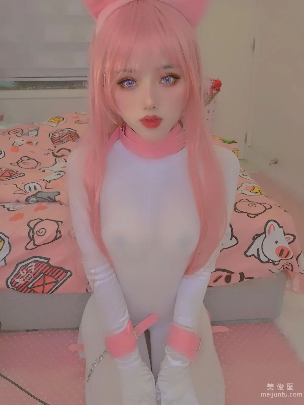 [Web Celebrity COSER Photo] Taihe Jinda Baba - Bodysuit White Stockings Set photo 11
