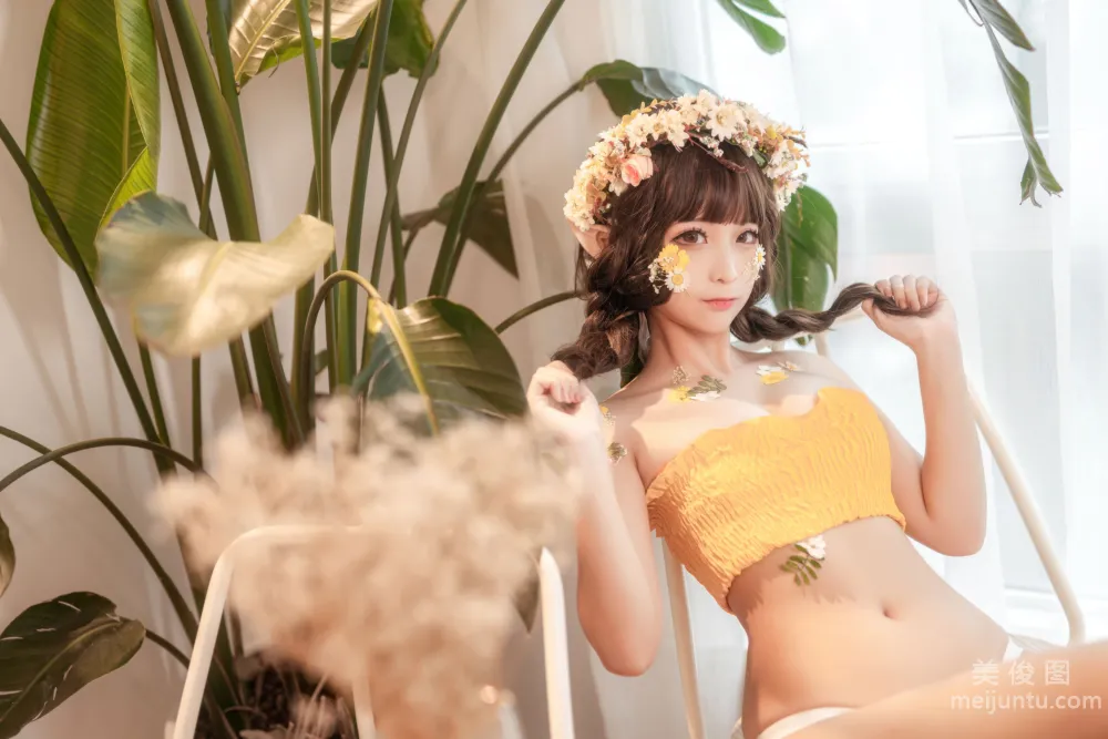 [网红COSER写真] 蠢沫沫 - 尖耳国度 花精灵 套图6