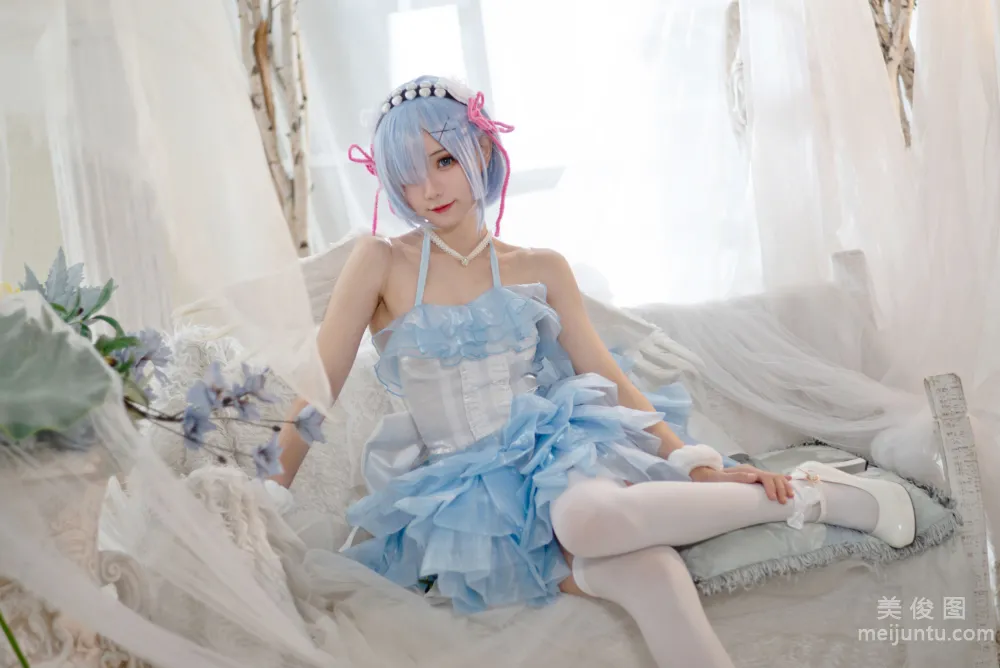 [Web Idols COSER Photos] Huaqi Hana - Rem Angel Set photo 9