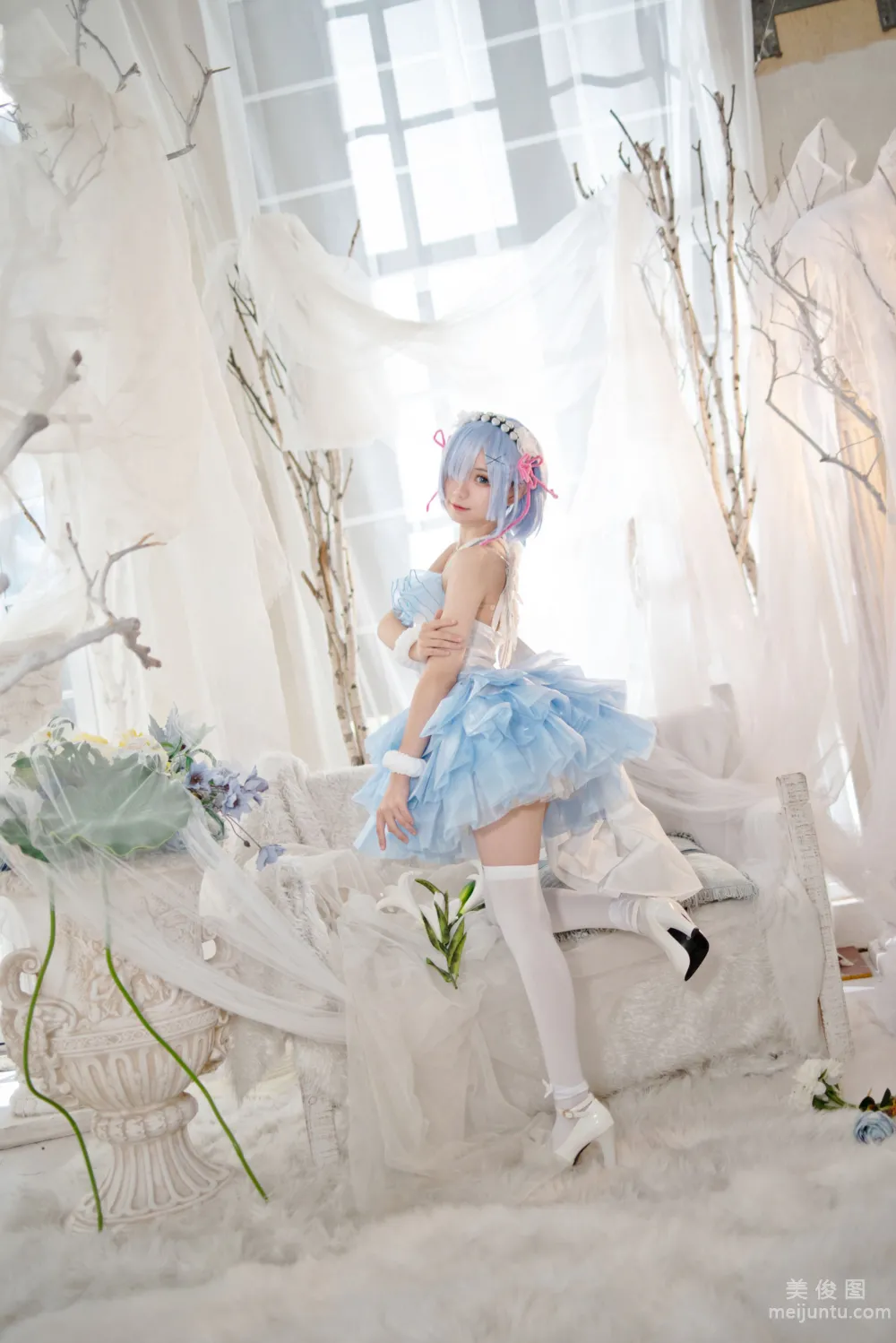 [Web Idols COSER Photos] Huaqi Hana - Rem Angel Set photo 3