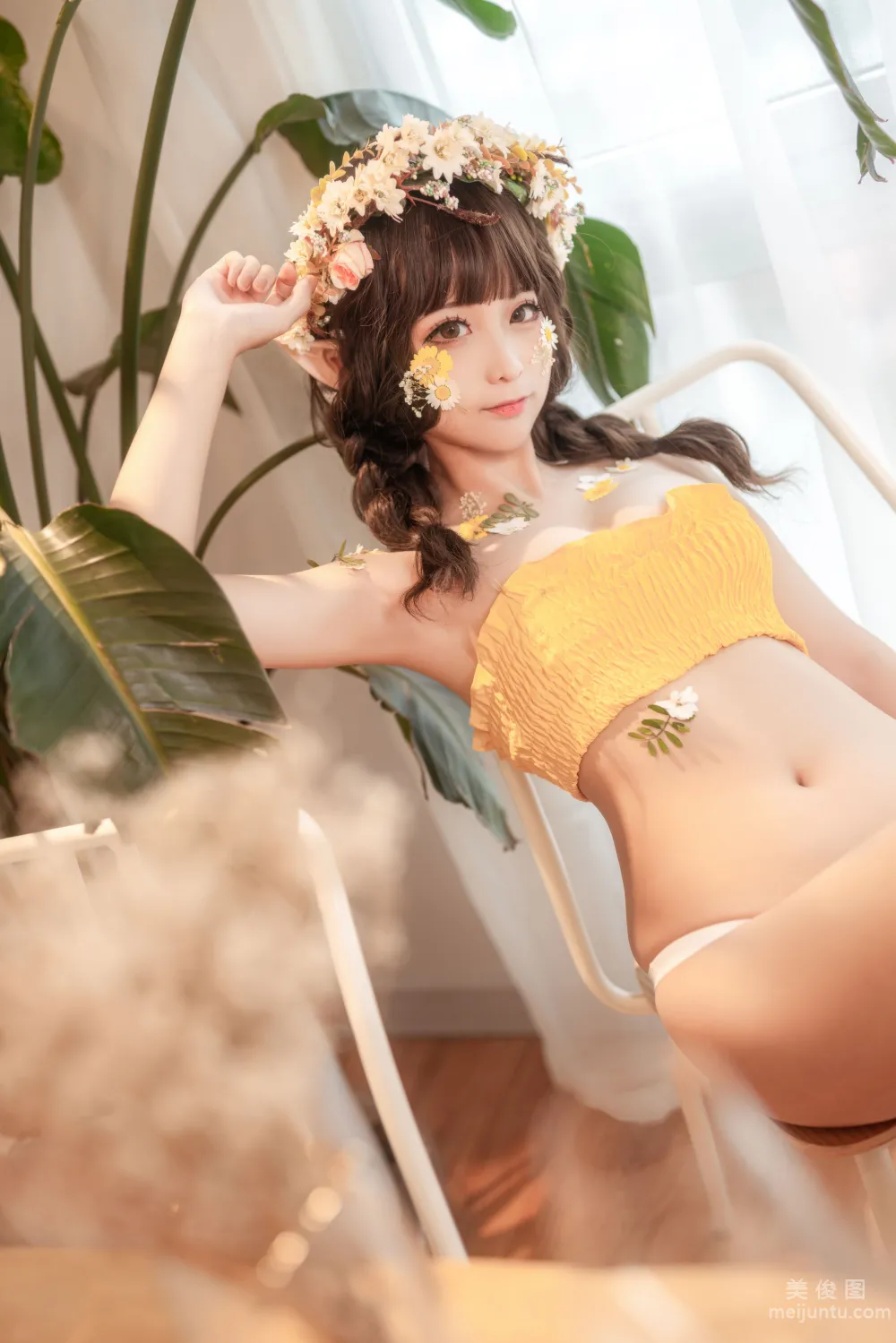 [网红COSER写真] 蠢沫沫 - 尖耳国度 花精灵 套图8