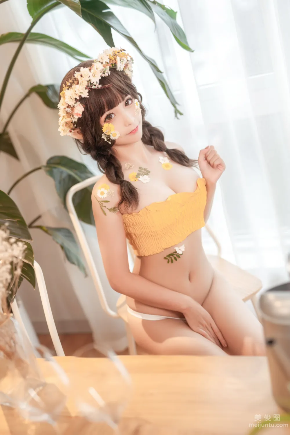 [网红COSER写真] 蠢沫沫 - 尖耳国度 花精灵 套图4