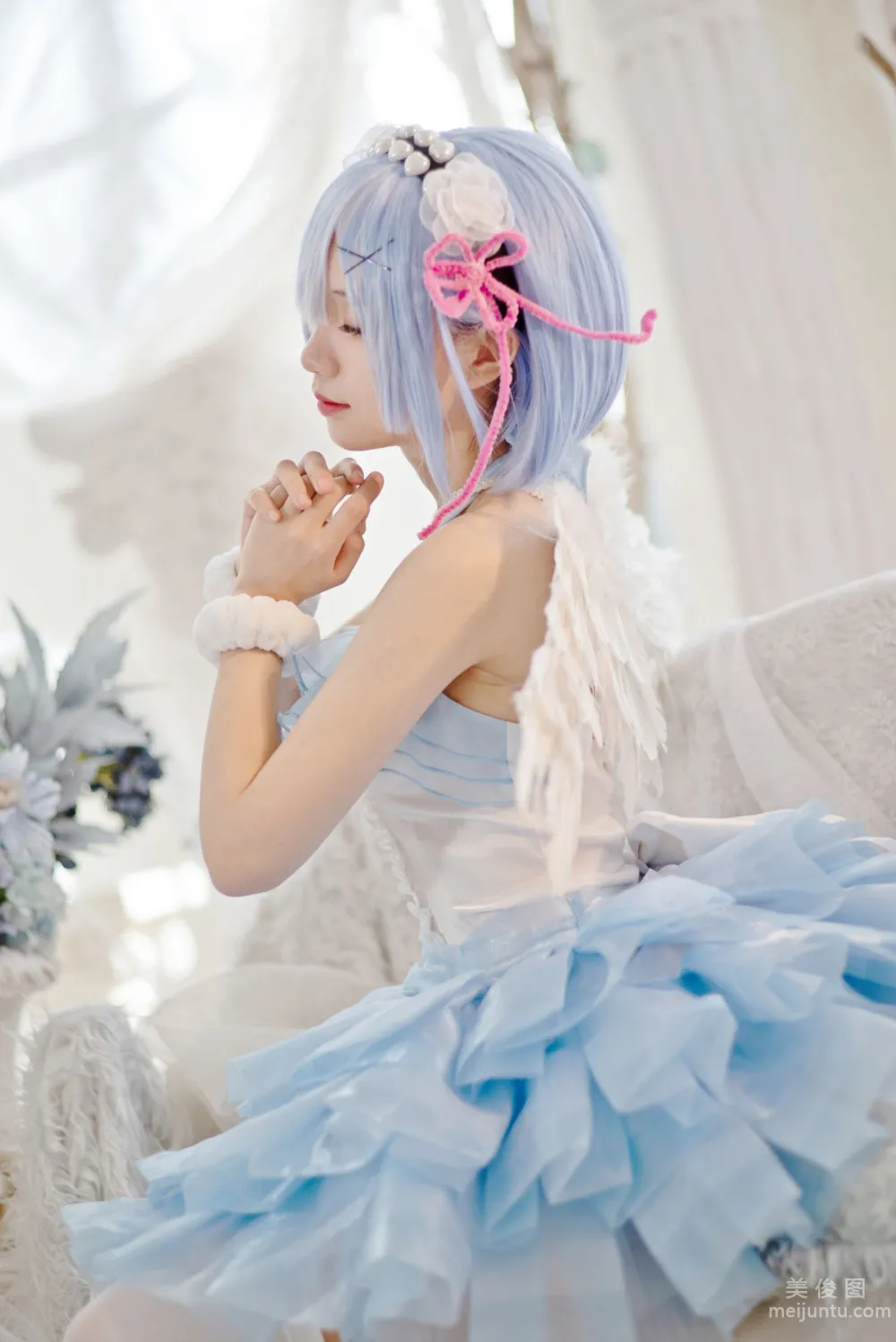 [Web Idols COSER Photos] Huaqi Hana - Rem Angel Set photo 7