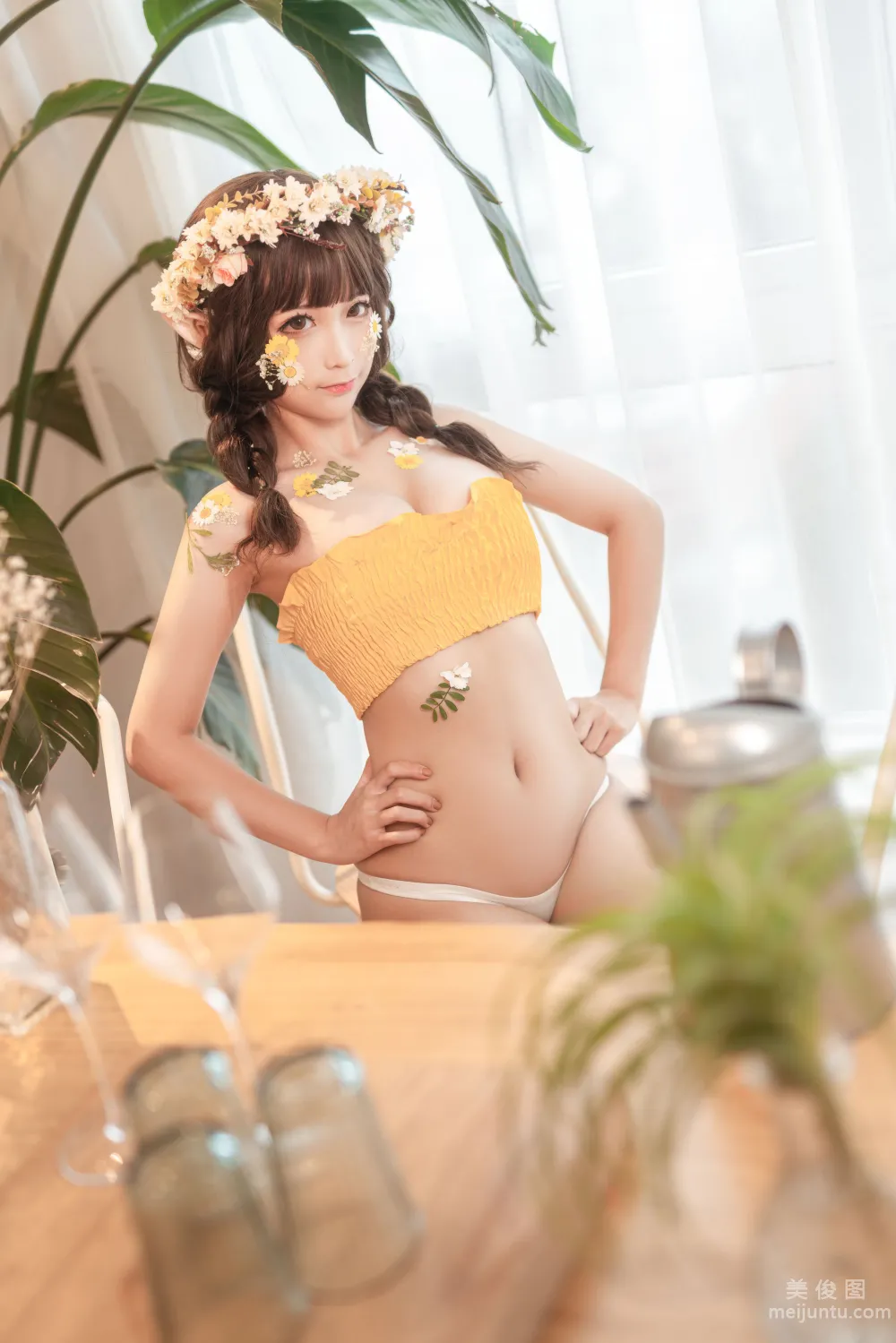 [网红COSER写真] 蠢沫沫 - 尖耳国度 花精灵 套图3