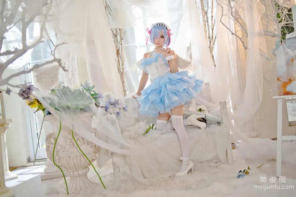 [Web Idols COSER Photos] Huaqi Hana - Rem Angel Set photo 10