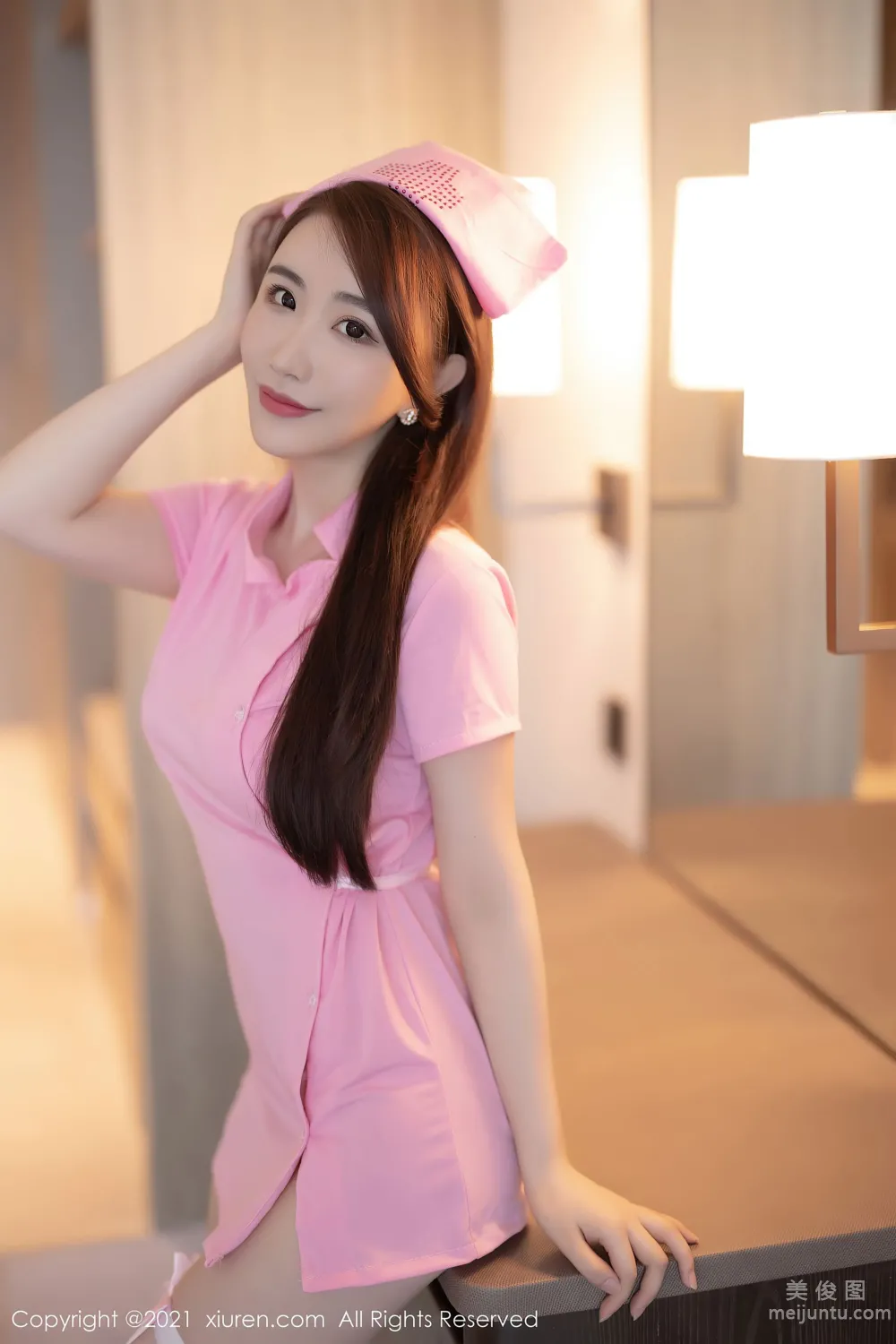[XiuRen] No.3698 Cherry Fei Yueying - Classic Pink Tempting Nurse Uniform Series photo 6