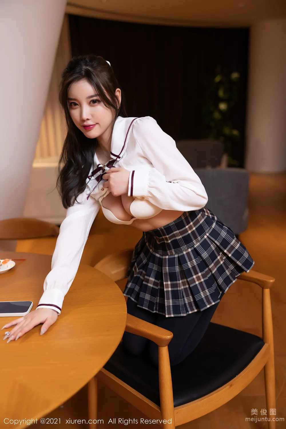 [XiuRen] No.3723 Yang Chenchen Yome - Plaid Skirt Academy Style Uniform photo 18