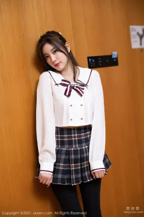 [秀人XiuRen] No.3723 楊晨晨Yome - 格子裙的學苑風制服