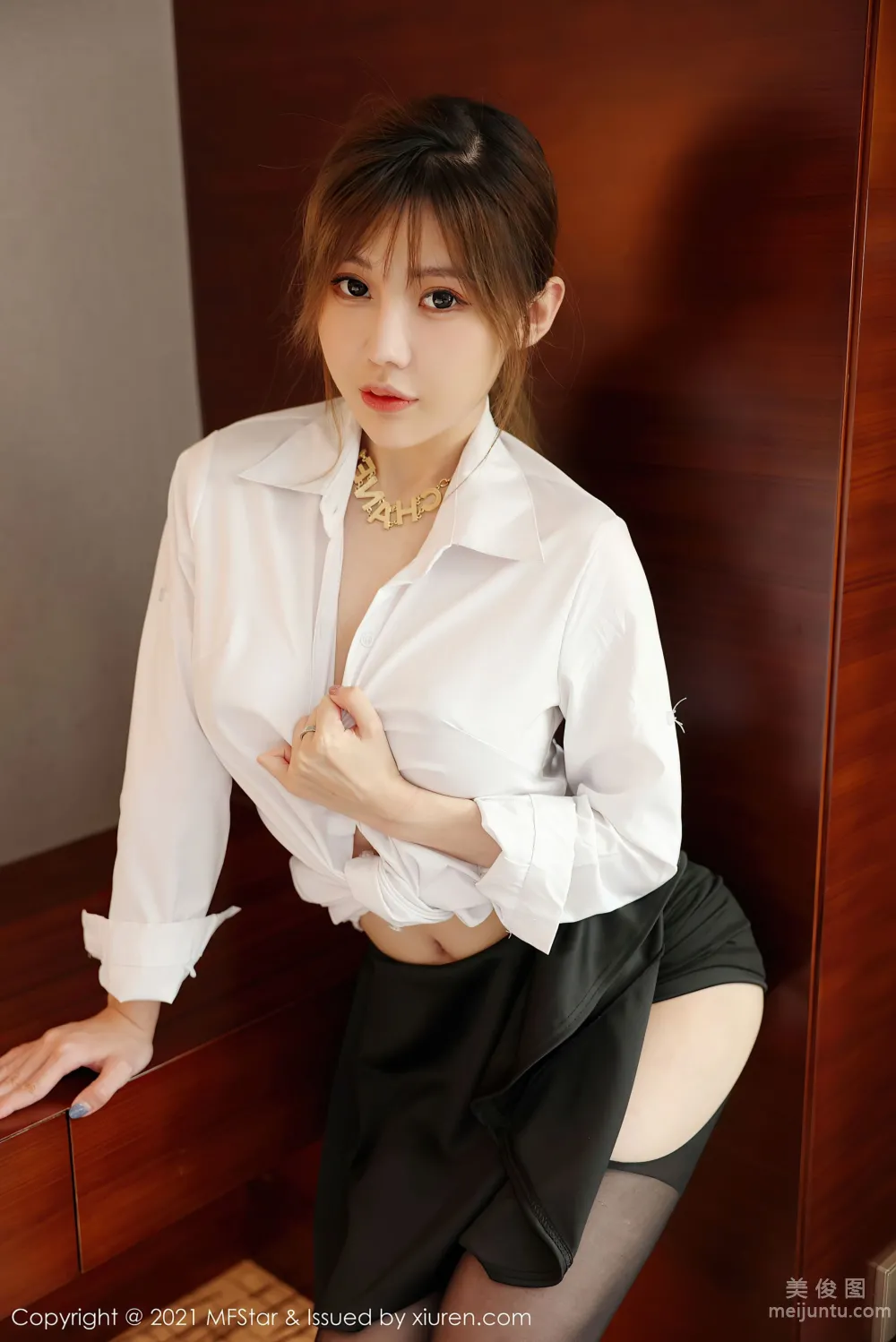 [模范学院MFStar] Vol.525 李颖煊baby - 经典的白衬衫嘿丝系列5
