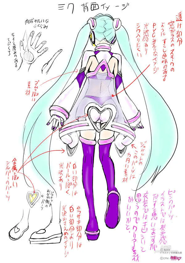 「矢吹健太朗」繪制的初音形象圖《えなこ》Cosplay 重現啦～令人在意的愛心屁屁是如何呢？ - 圖片3