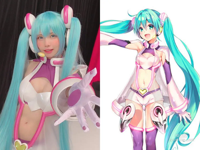 「矢吹健太朗」繪制的初音形象圖《えなこ》Cosplay 重現啦～令人在意的愛心屁屁是如何呢？ - 圖片1