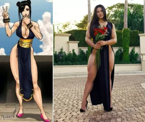 「真人版春麗」娜塔莎安賽蘿莎 超贊的百裂腳美大腿