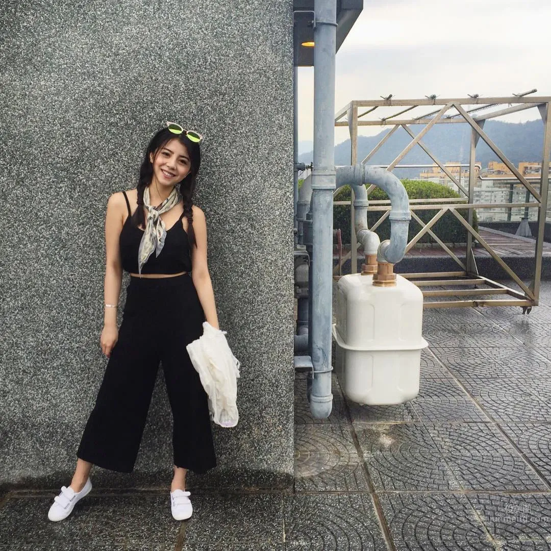 超美混血儿Tia 侧面运动照激似小昆凌_0