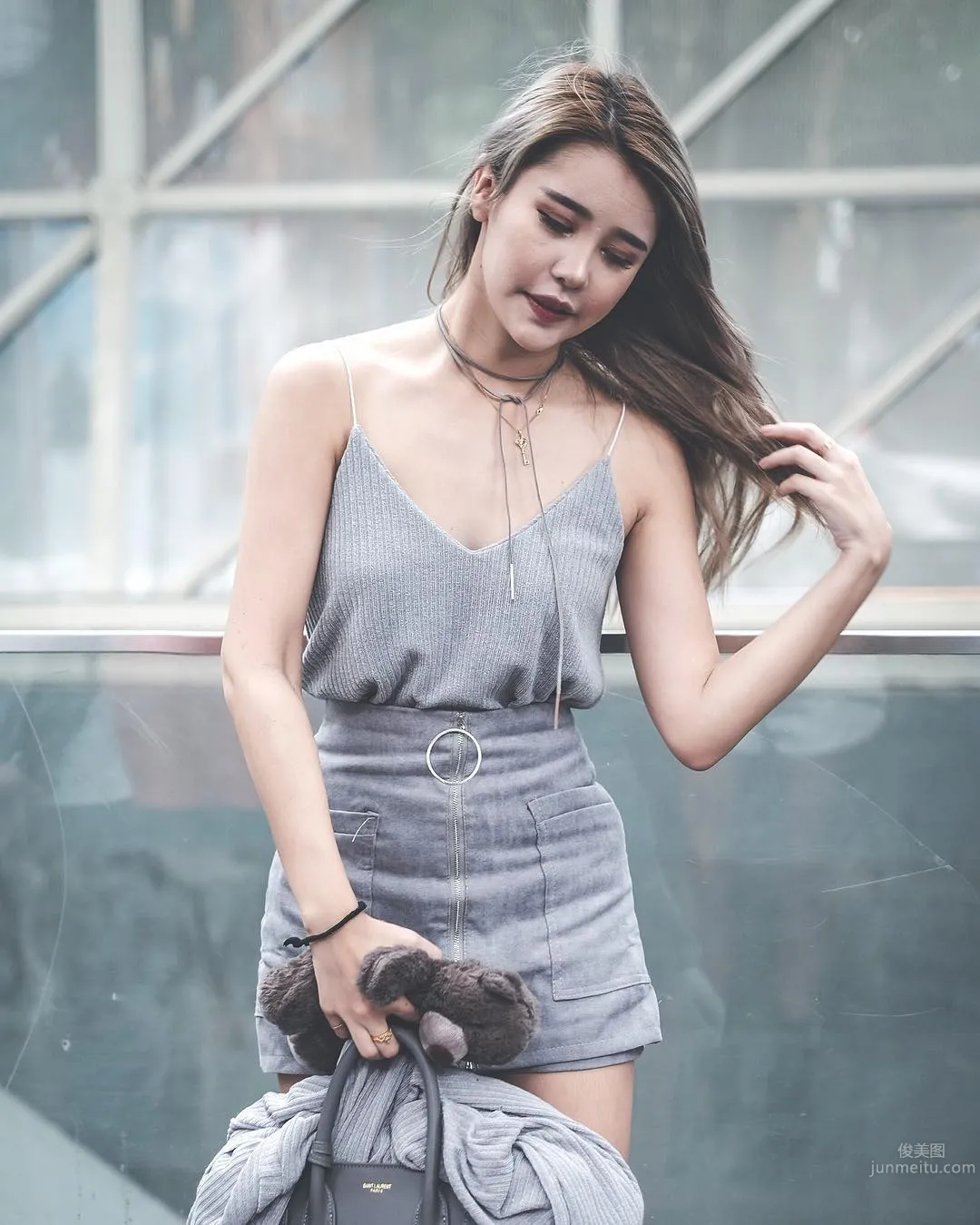 Singapore Internet Celebrity Aylna Neo Shows Off Her Great Figure in a Strappy Swimsuit photo 14