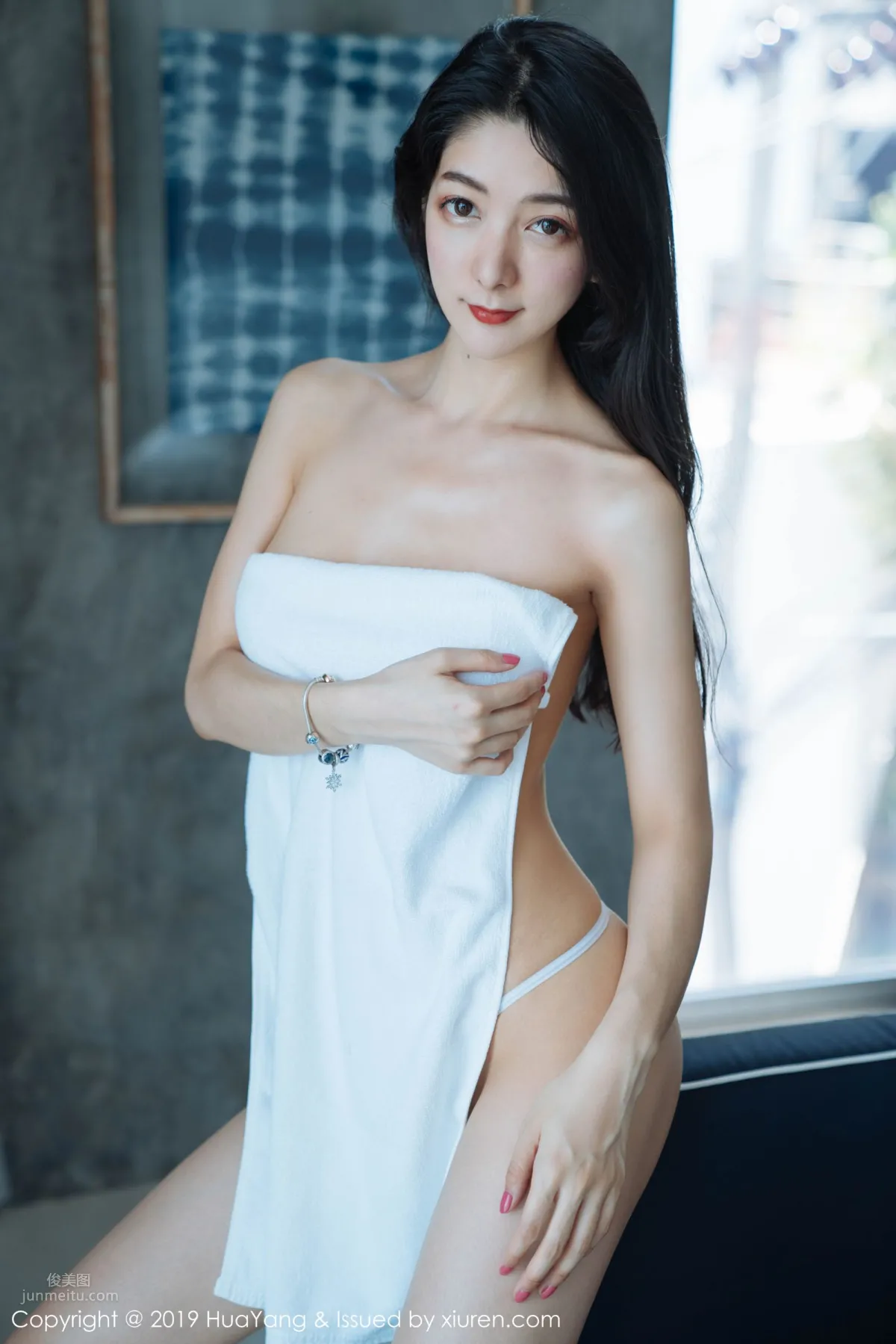 Goddess Angela Likes Cats, Red Suspenders and Bath Towel Wrapped Around Body photo 5