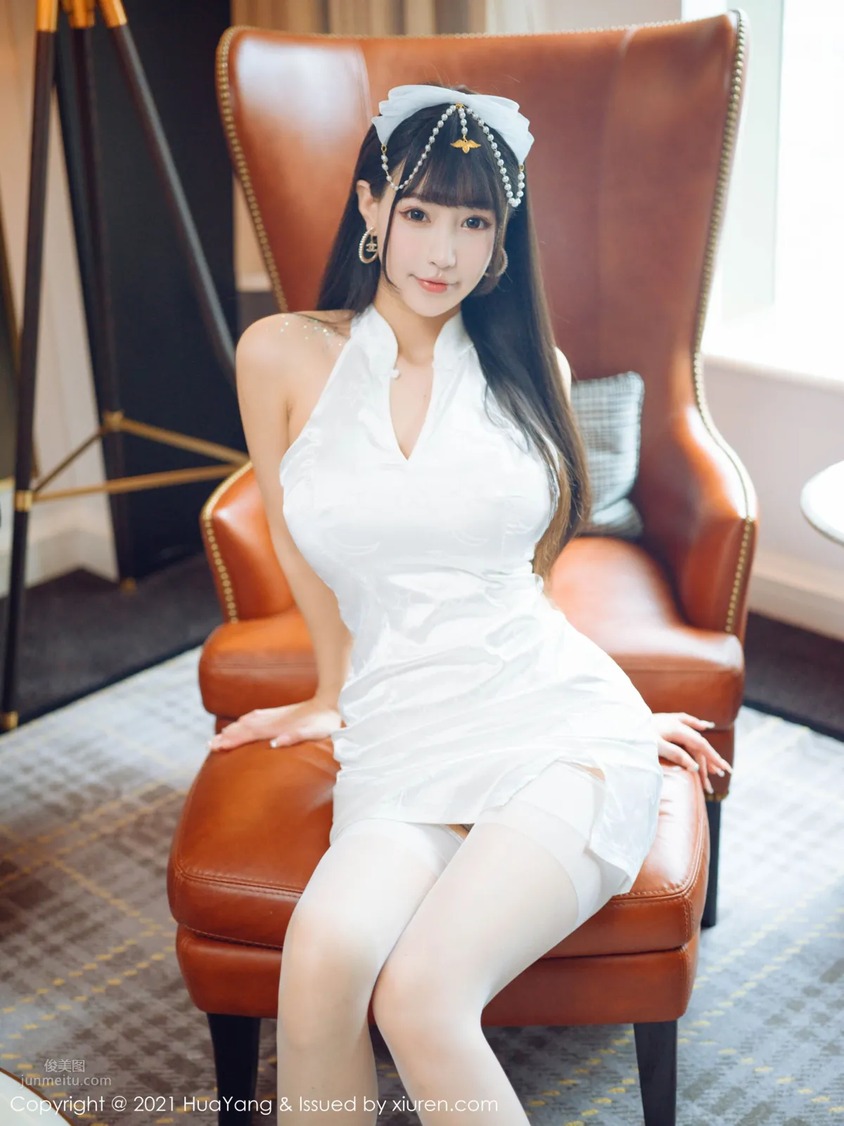 朱可兒的白色旗袍 farel參與私人訂制 2