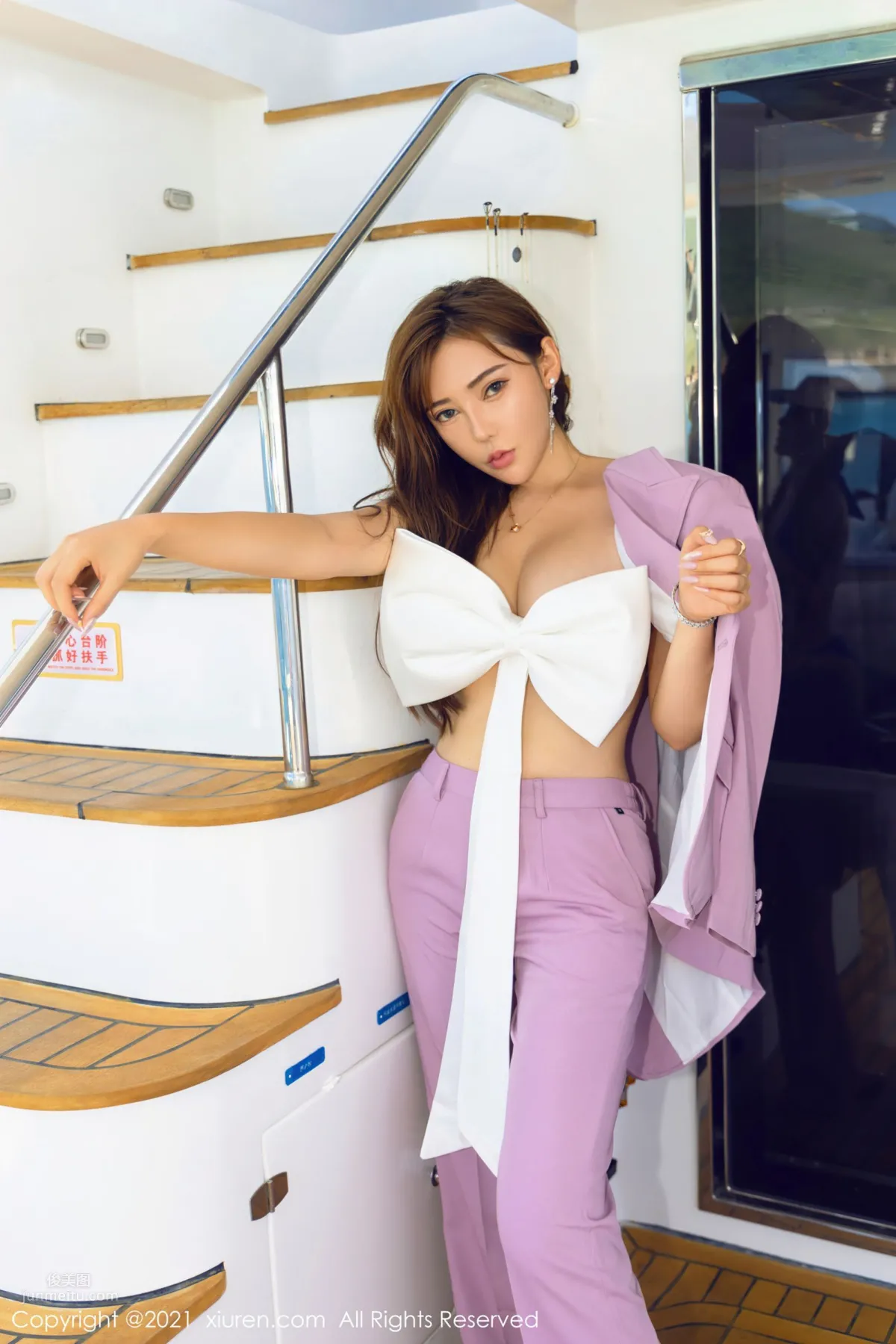Menghanyao baby Sanya Travel Shoot, Yacht Unique Ribbon-Knot Outfit photo 40