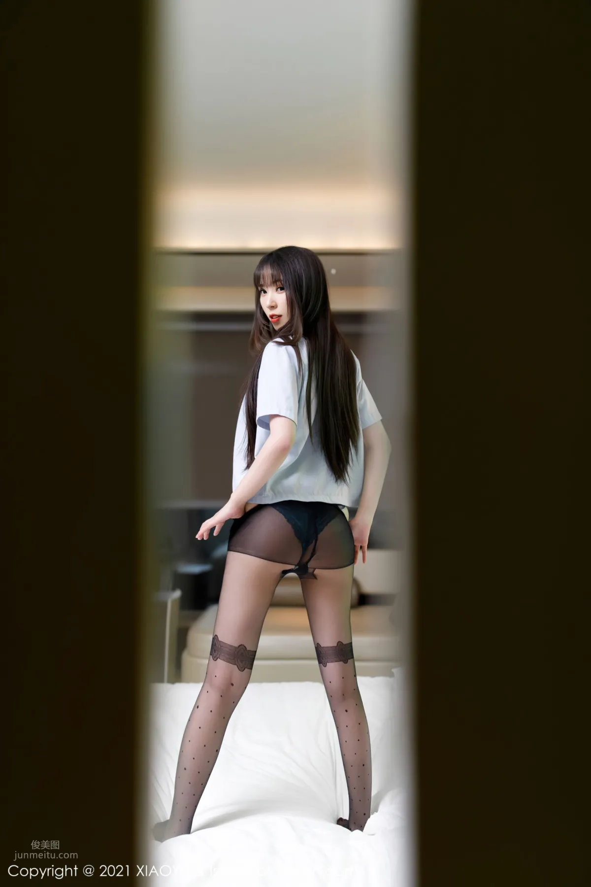 JK Girl Xiaoboduo, Classic Black Stockings Series photo 26
