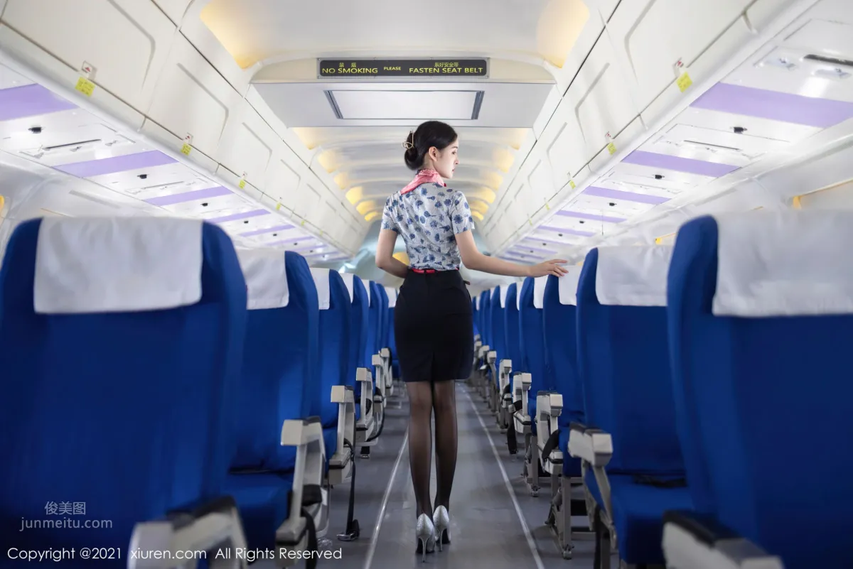 Flight Attendant Goddess Shen Mengyao, Real Airport Cabin Scene photo 6