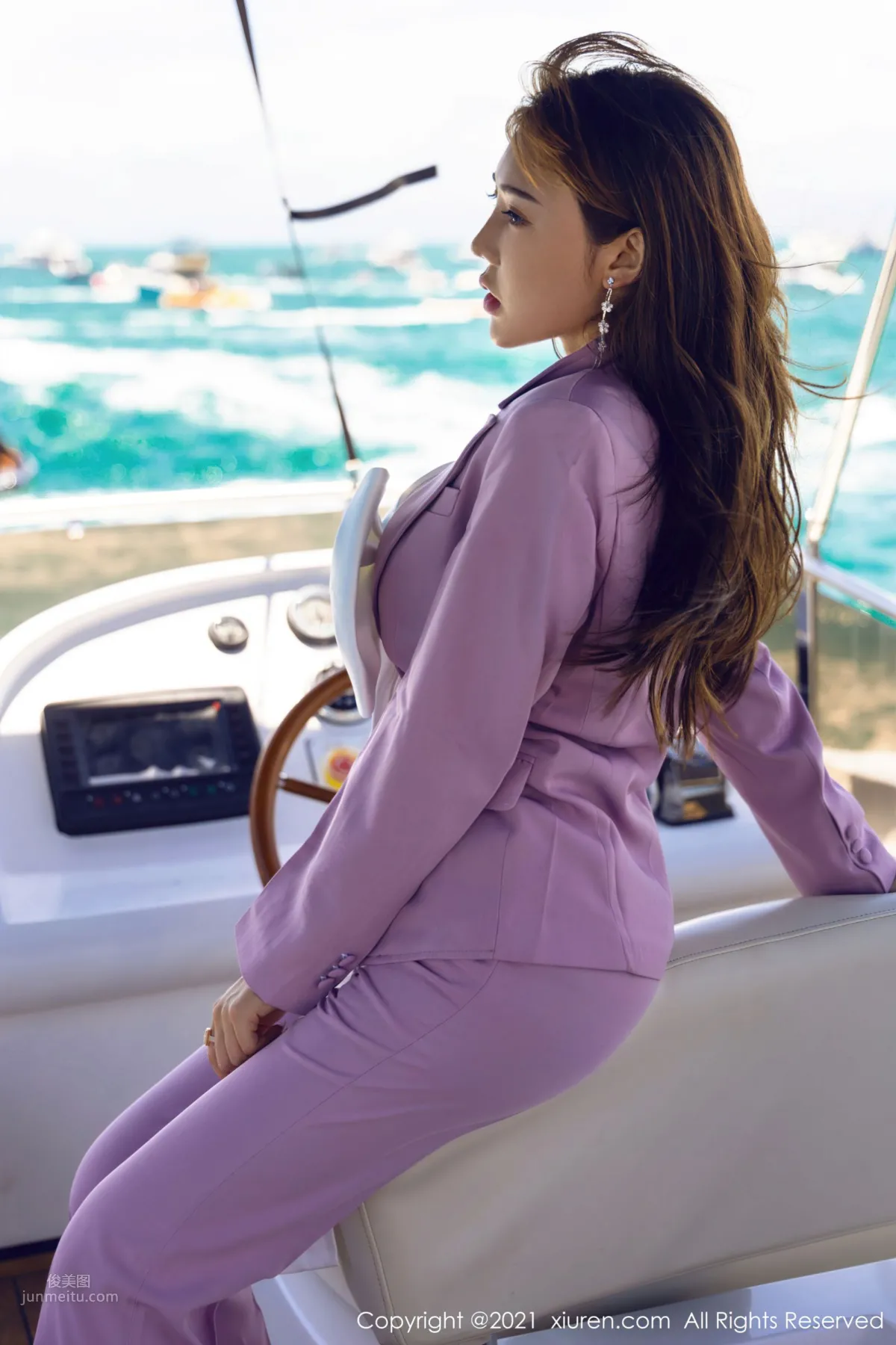 Menghanyao baby Sanya Travel Shoot, Yacht Unique Ribbon-Knot Outfit photo 9
