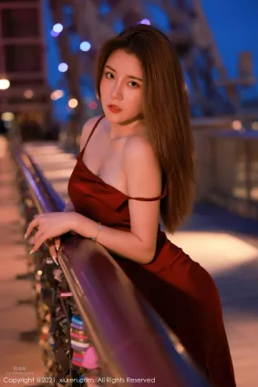 荷官女郎夏西CiCi 猩紅吊裙港風嬌媚