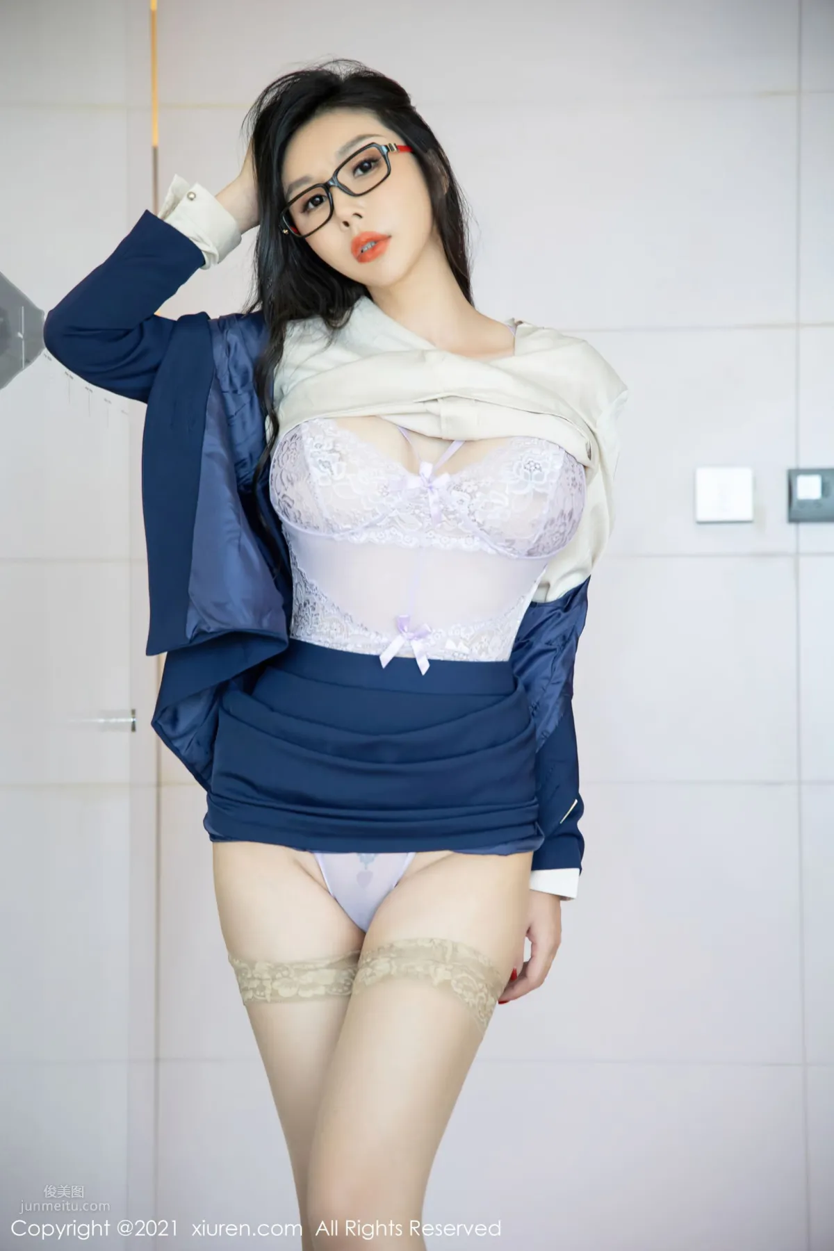 Aloof Model Tian Bingbing Classic Workplace Glasses OL photo 36
