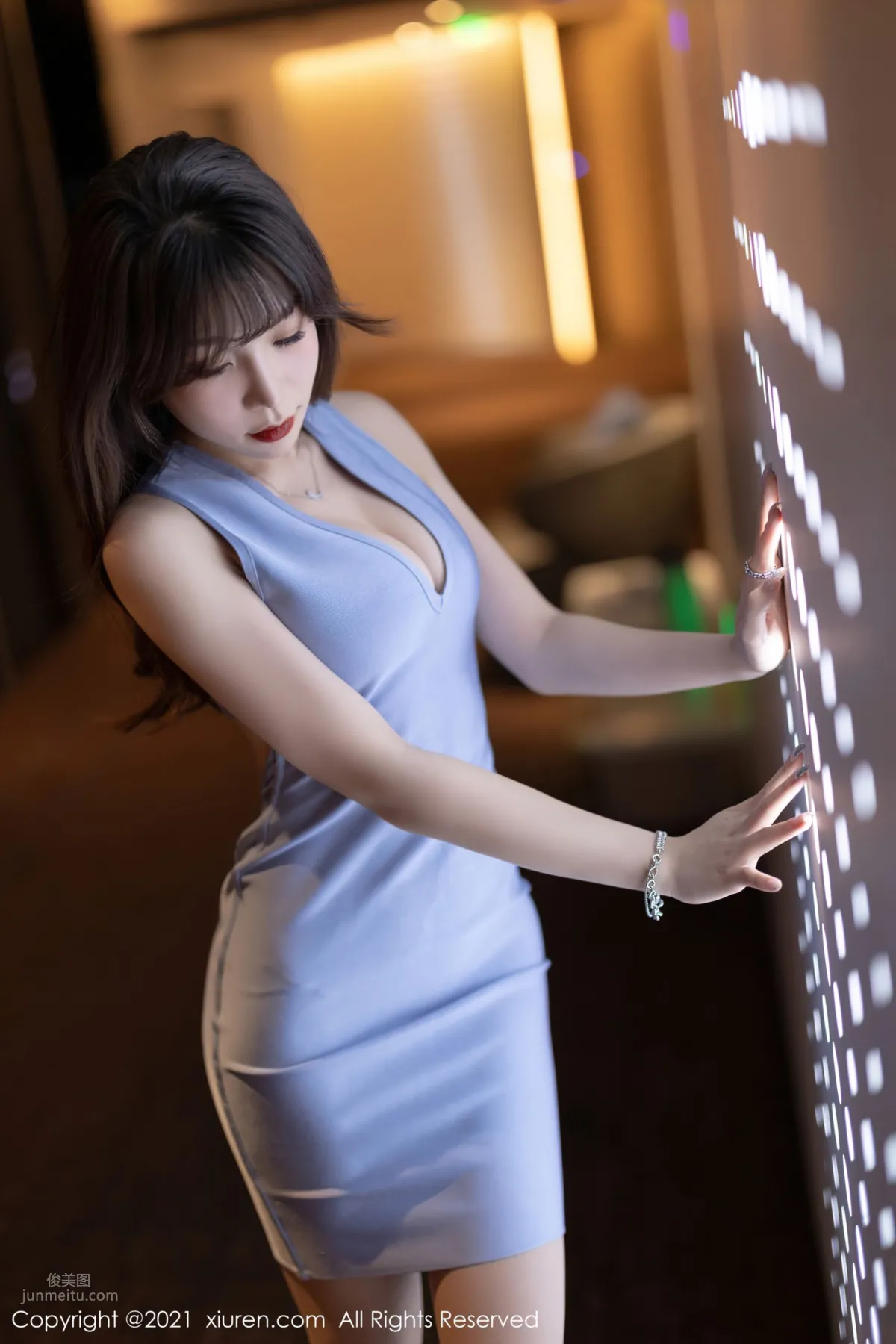 National Goddess Zhizhi Booty, Light Blue Skirt Surging photo 5