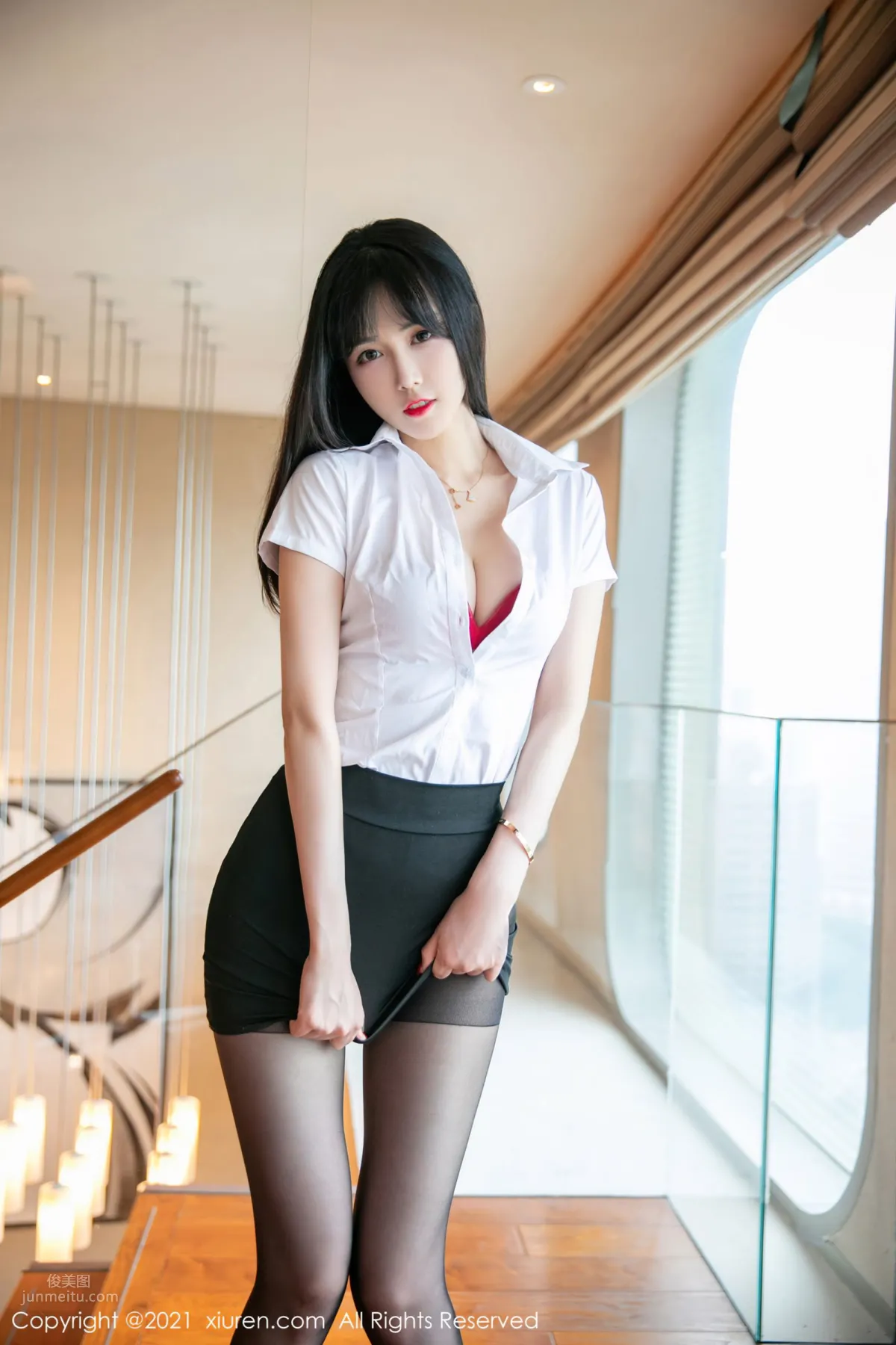 New Model Youzi 178, Classic White Shirt and Black Skirt [XiuRen] photo 7