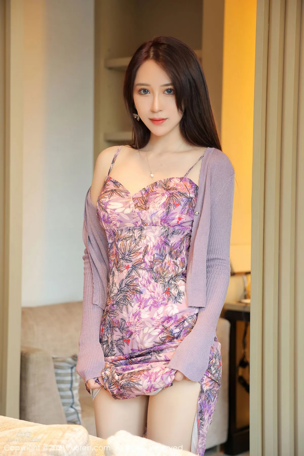 Elegant Beauty Zhou Muxi, Floral Dress Flower Language Alluring photo 8