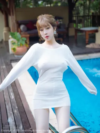 成熟女神王雨純 潔白輕盈的毛衣