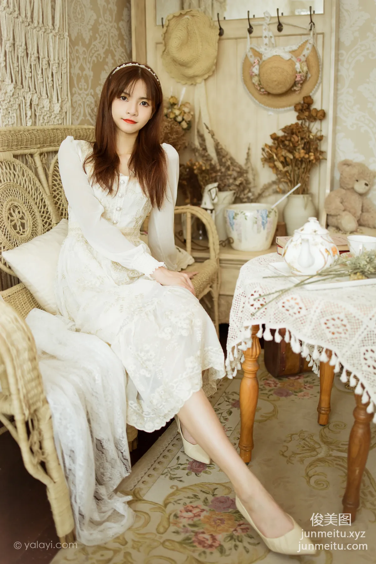 [YALAYI] 2021.11.29 NO.871 Floral White Dress Ru Sha photo 5