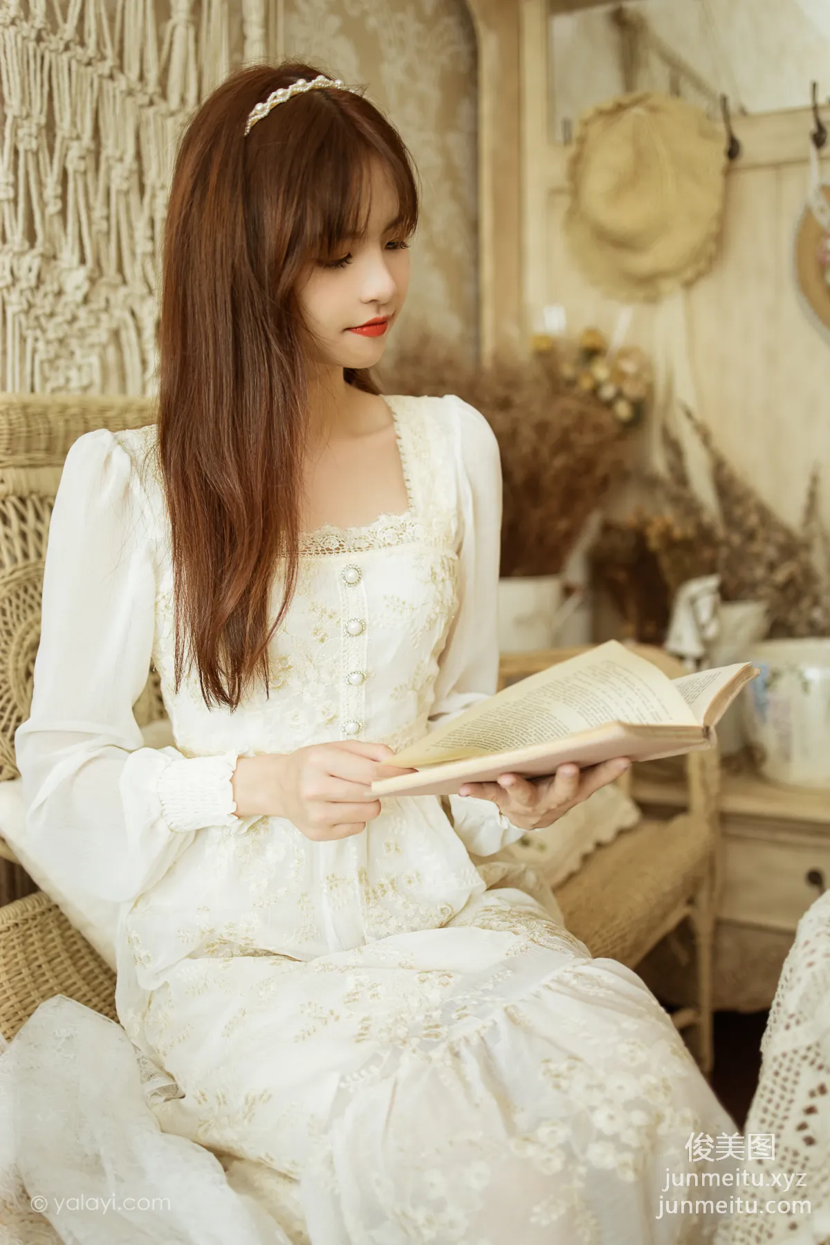 [YALAYI] 2021.11.29 NO.871 Floral White Dress Ru Sha photo 7
