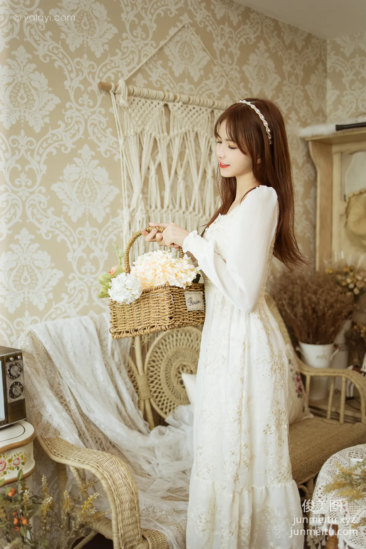 [YALAYI] 2021.11.29 NO.871 Floral White Dress Ru Sha photo 12