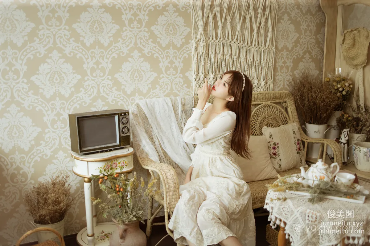 [YALAYI] 2021.11.29 NO.871 Floral White Dress Ru Sha photo 14