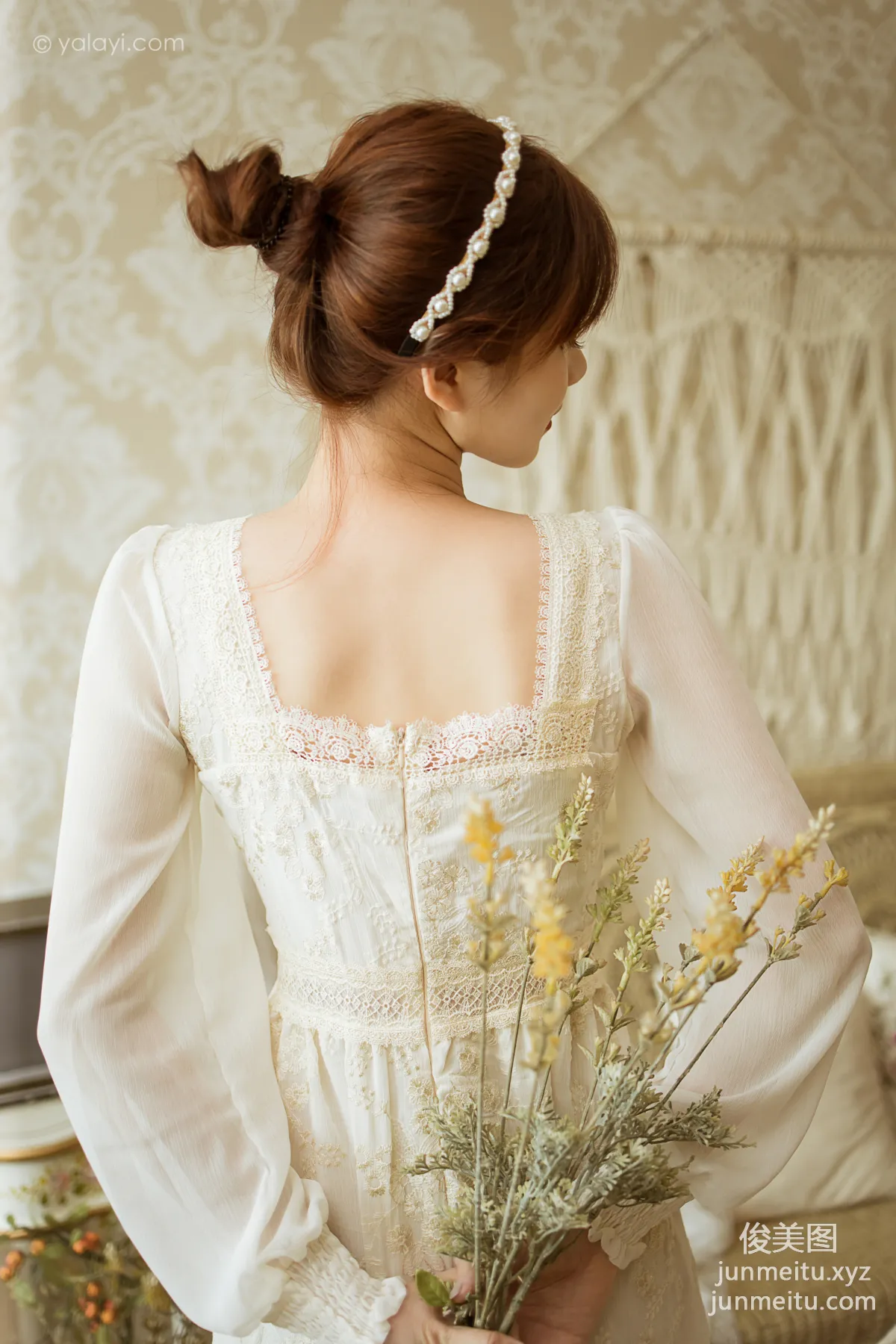[YALAYI] 2021.11.29 NO.871 Floral White Dress Ru Sha photo 15