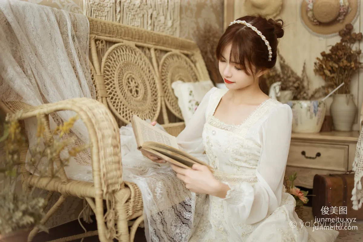 [YALAYI] 2021.11.29 NO.871 Floral White Dress Ru Sha photo 16