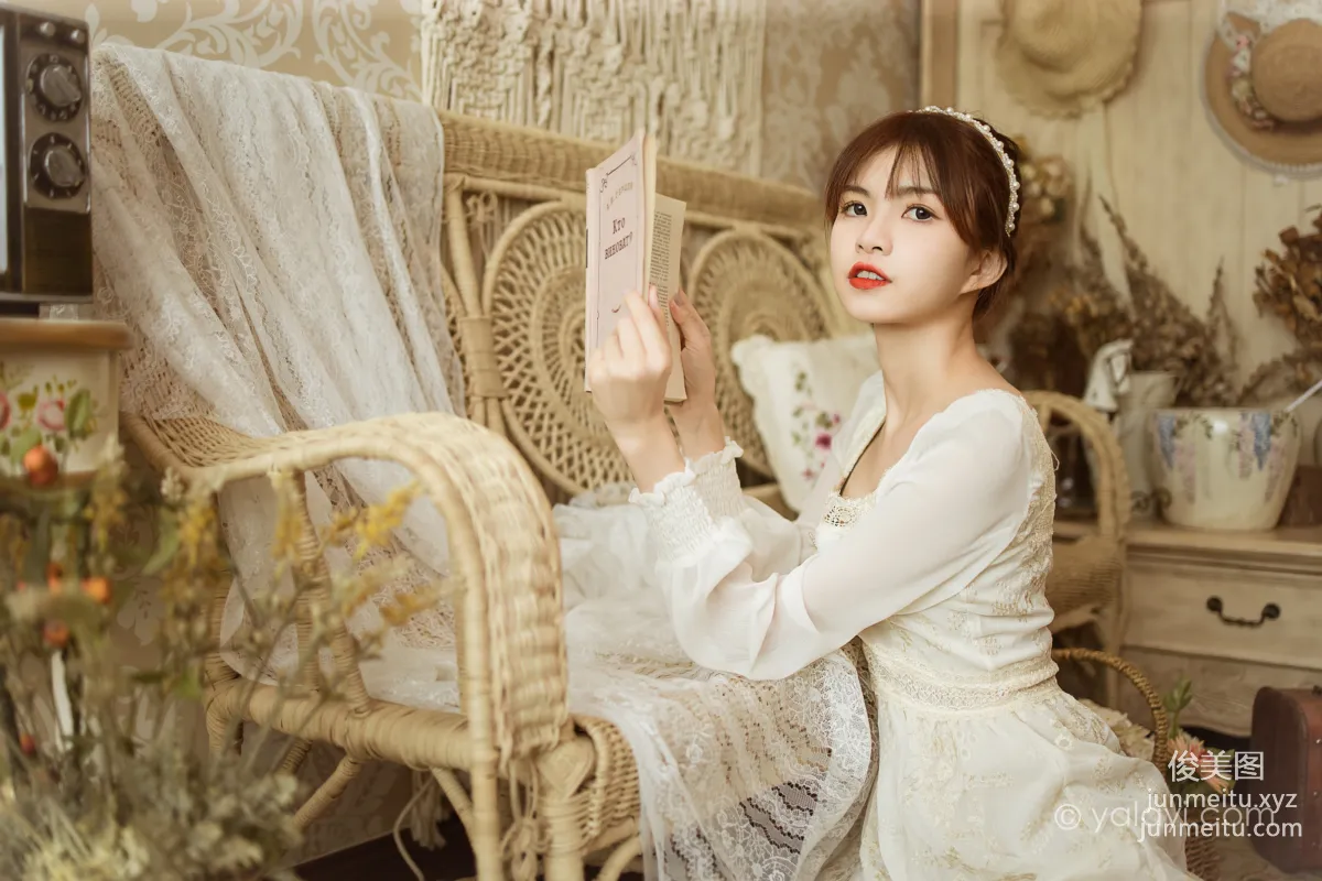 [YALAYI] 2021.11.29 NO.871 Floral White Dress Ru Sha photo 17