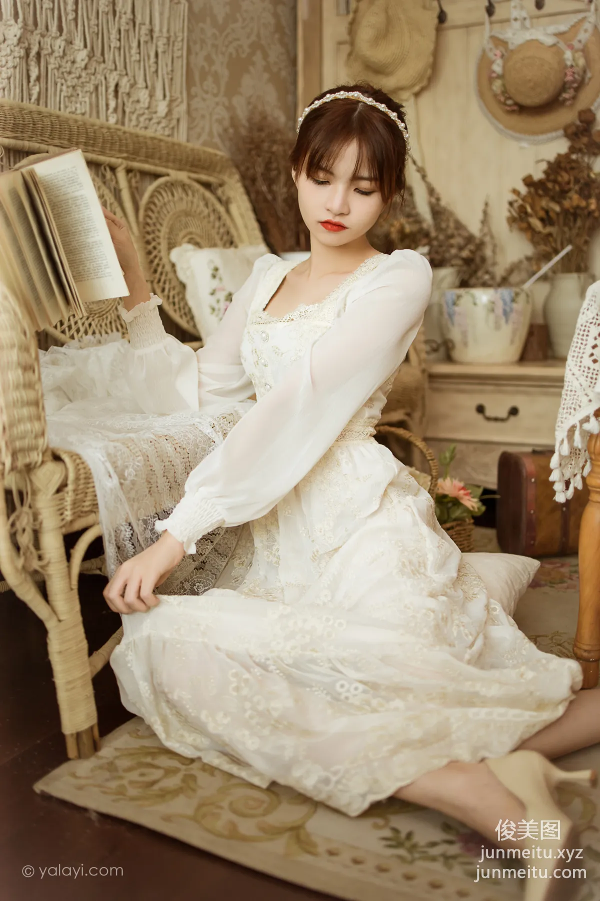 [YALAYI] 2021.11.29 NO.871 Floral White Dress Ru Sha photo 18