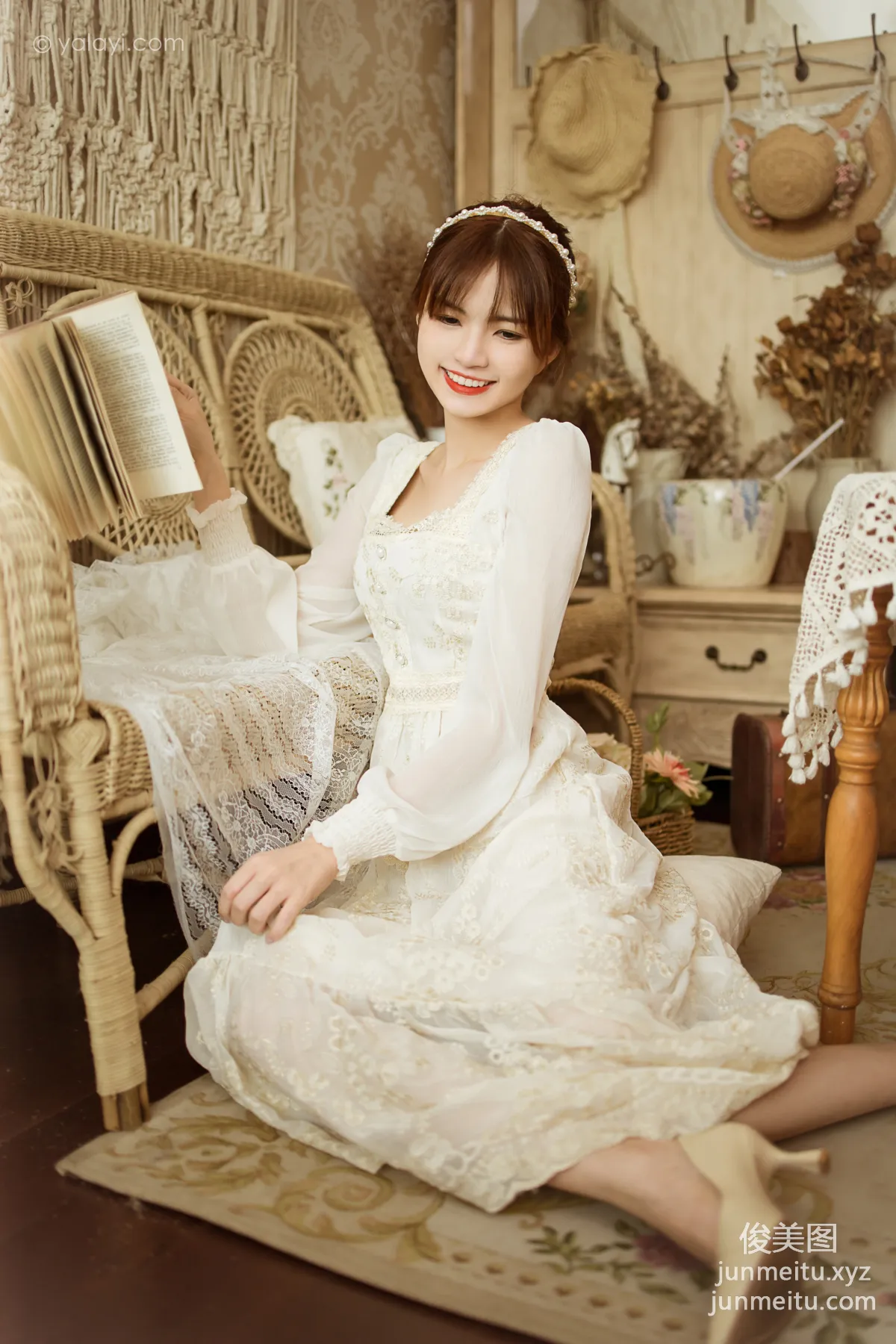 [YALAYI] 2021.11.29 NO.871 Floral White Dress Ru Sha photo 19